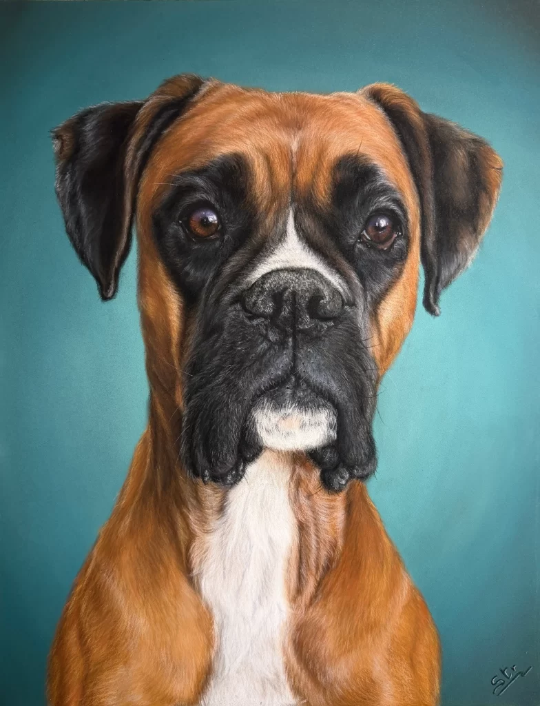 Bóxer realizado al pastel por Esther Fuertes